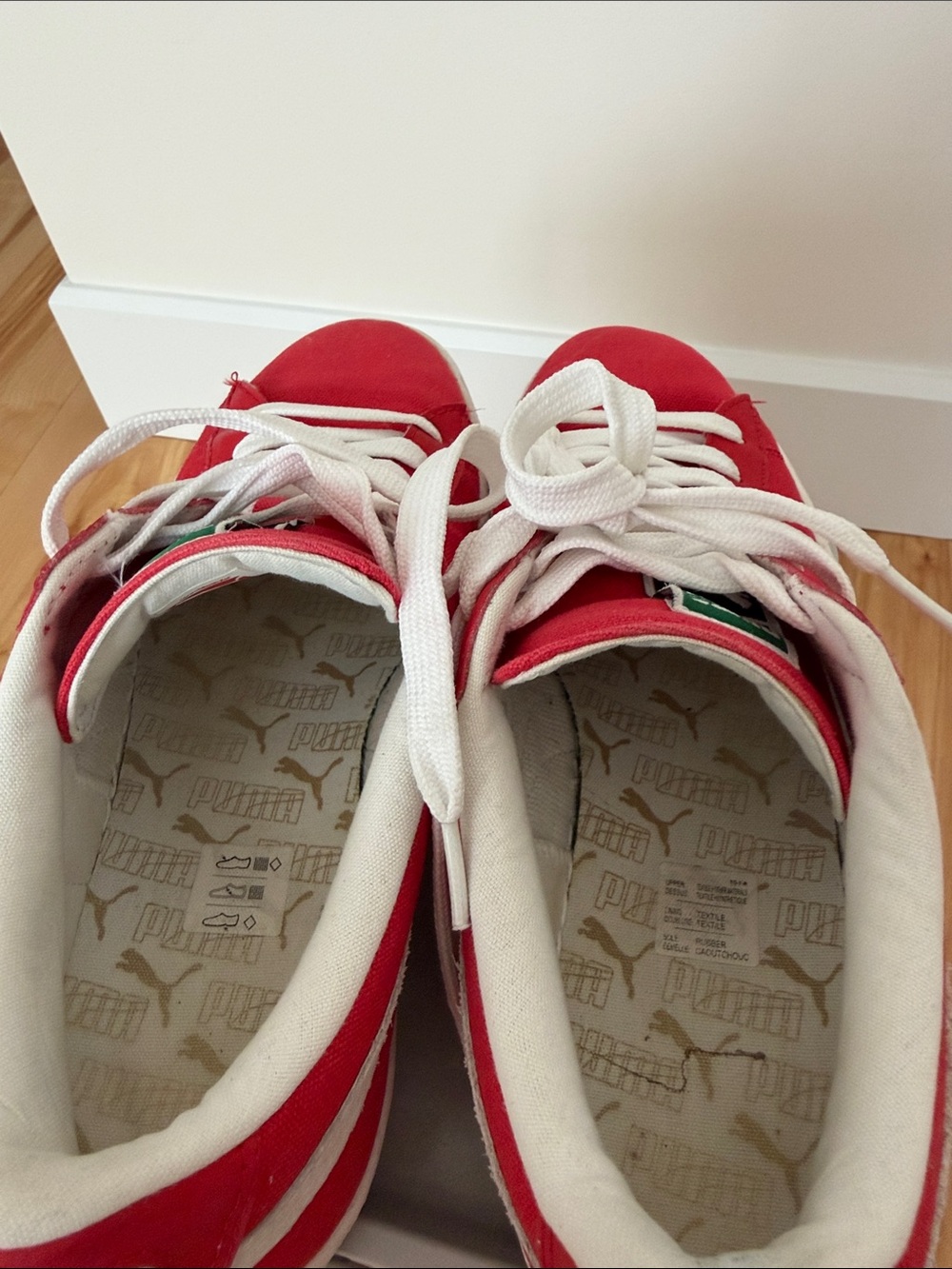 Puma Red Canvas Low-Top Sneakers with White Formstrip - Picture 7 of 7